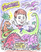 Dinosaur, Kid's Theme Parties, Action Caricatures by Bill  Phoenix, Scottsdale, Tempe, Chandler, Glendale, Mesa, Gilbert