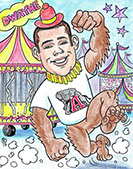 Circus Theme Gift Caricature from a Photo for a Corporate Gift - Gorilla