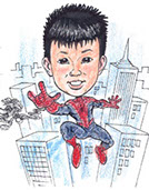 Kid's Superhero Gift Caricature Spider-Man