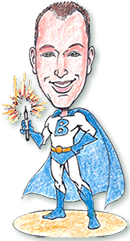 Superhero Caricatures, superhero party, theme party, Bill Wylie