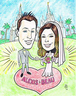 Wedding Caricature by Bill Wylie